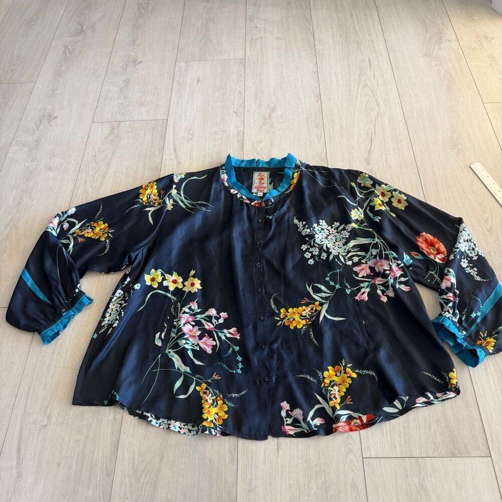 Johnny Was Silk Blouse size XL